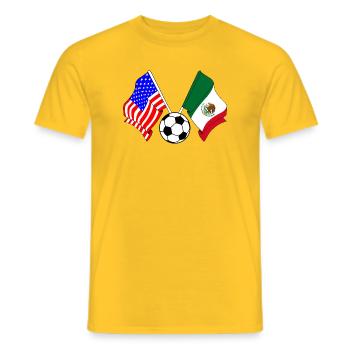 Football Mexico vs USA - Men's T-Shirt - yellow - Front - AI Model Male 178 dark (178cm)