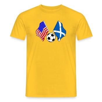 Football Écosse vs États-Unis - T-shirt homme - jaune - Devant - AI Model Male 178 dark (178cm)