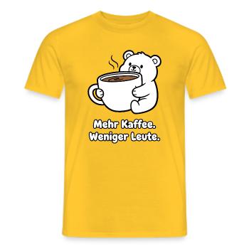 Mehr Kaffee Weniger Leute Bär - Männer T-Shirt - Gelb - Vorne - AI Model Male 178 dark (178cm)