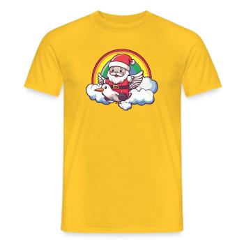 Taube Vogel Weihnachtsmann Weihnachten - Männer T-Shirt - Gelb - Vorne - AI Model Male 178 dark (178cm)