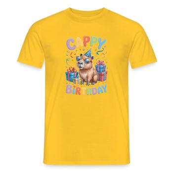 Capybara Anniversaire Cappy Anniversaire Drôle de capy - T-shirt homme - jaune - Devant - AI Model Male 178 dark (178cm)