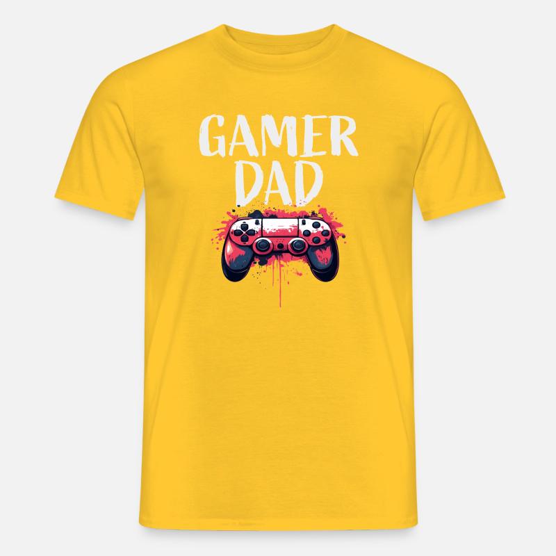 Gamer Dad Controller Kunst - Männer T-Shirt - Gelb