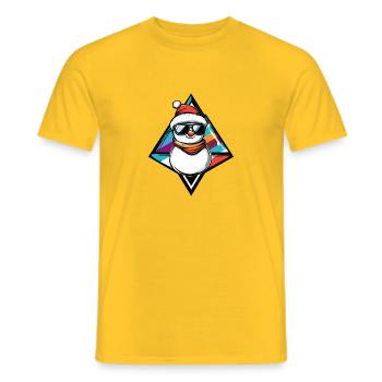 Schneemann mit Sonnenbrille Comic - Männer T-Shirt - Gelb - Vorne - AI Model Male 178 dark (178cm)