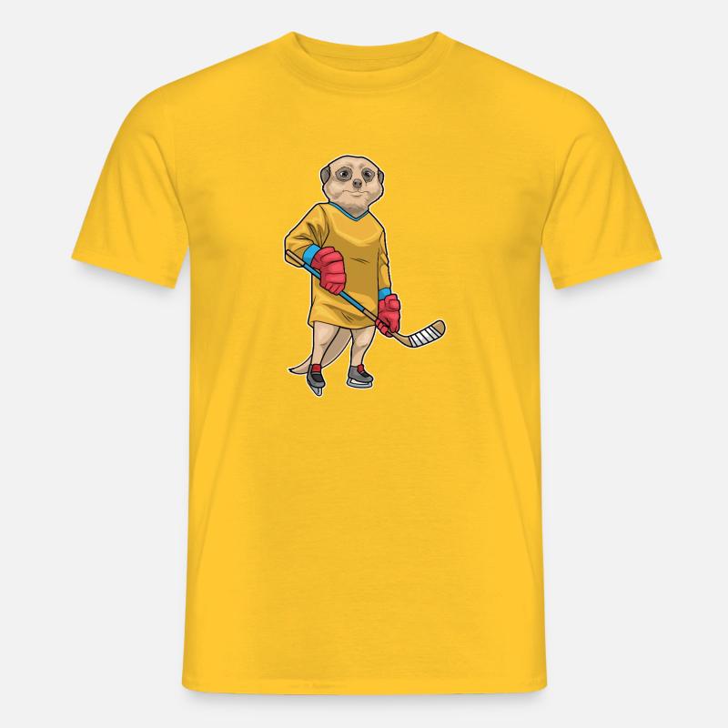 Erdmännchen Eishockey Eishockeyschläger Sport - Männer T-Shirt - Gelb