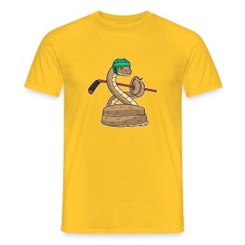 Schlange Eishockey Eishockeyschläger Sport - Men's T-Shirt - yellow - Front - AI Model Male 178 dark (178cm)