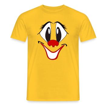 Visage de Clown Rieur - T-shirt homme - jaune - Devant - AI Model Male 178 dark (178cm)