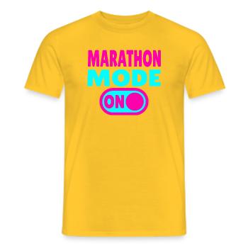 Marathon Mode On – Running with passion - Men's T-Shirt - yellow - Front - AI Model Male 178 dark (178cm)