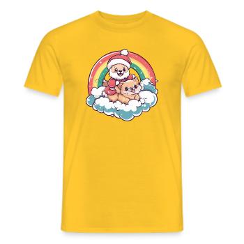 Chihuahua Dog Santa Claus Christmas - Men's T-Shirt - yellow - Front - AI Model Male 178 dark (178cm)