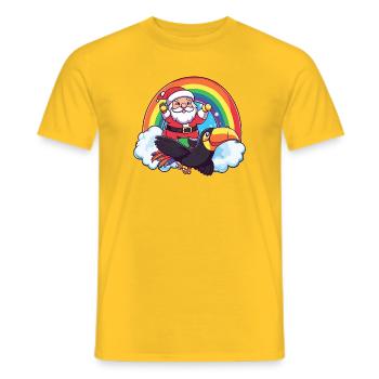 Tukan Vogel Weihnachtsmann Weihnachten - Männer T-Shirt - Gelb - Vorne - AI Model Male 178 dark (178cm)
