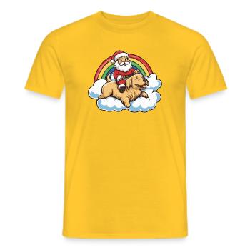Golden Retriever Dog Santa Claus - Men's T-Shirt - yellow - Front - AI Model Male 178 dark (178cm)
