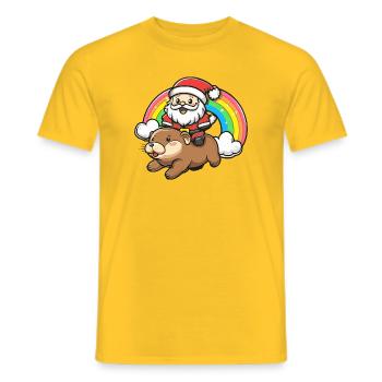 Biber Weihnachtsmann Weihnachten - Männer T-Shirt - Gelb - Vorne - AI Model Male 178 dark (178cm)
