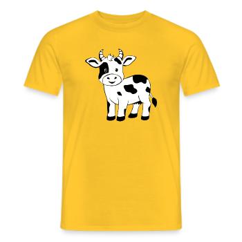 Vache Noire Fermière Cadeau Noire - T-shirt homme - jaune - Devant - AI Model Male 178 dark (178cm)