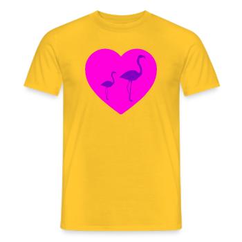Flamants roses - T-shirt homme - jaune - Devant - AI Model Male 178 dark (178cm)