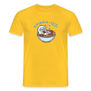 Silhouette câline Yéti en spaghetti - T-shirt homme - jaune - Devant - AI Model Male 178 dark (178cm)