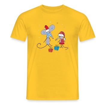 Christmas - Men's T-Shirt - yellow - Front - AI Model Male 178 dark (178cm)
