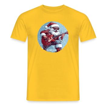 Weihnachtsmann Gitarre - Männer T-Shirt - Gelb - Vorne - AI Model Male 178 dark (178cm)