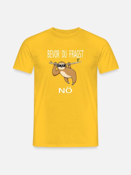 Before You Ask Nope Sloth Saying Gift Humor - Men's T-Shirt - yellow