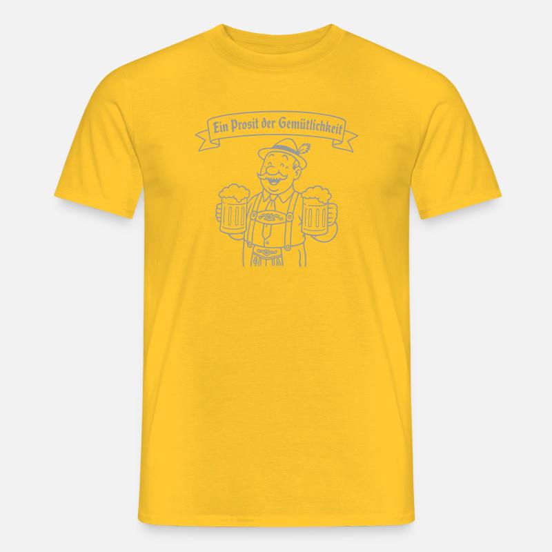 Herr Bier - Ein Prosit der Gemütlichkeit - Männer T-Shirt - Gelb