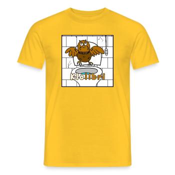 Klolibri – Lustiger Bad‑Vogel Cartoon (weiß) - Männer T-Shirt - Gelb - Vorne - AI Model Male 178 dark (178cm)