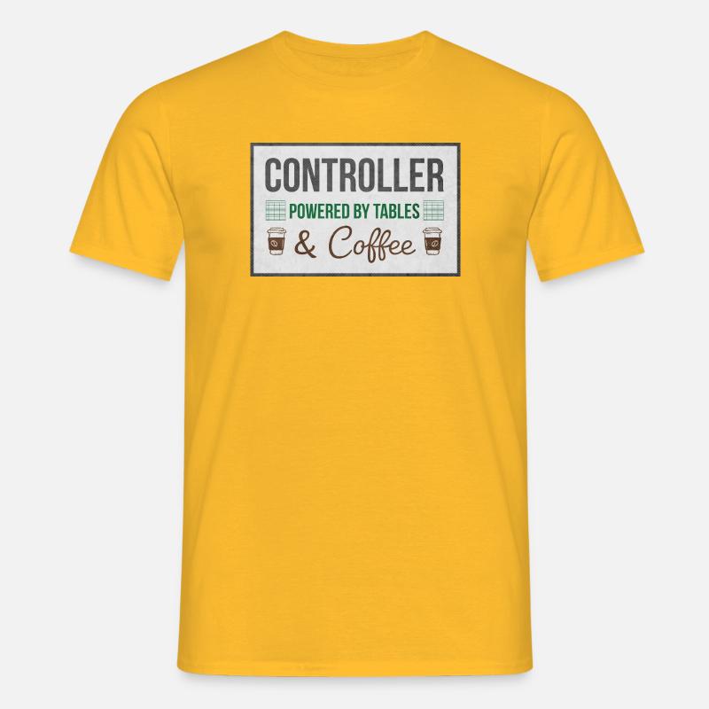 Controller Powered by Tables & Coffee - Men's T-Shirt - yellow