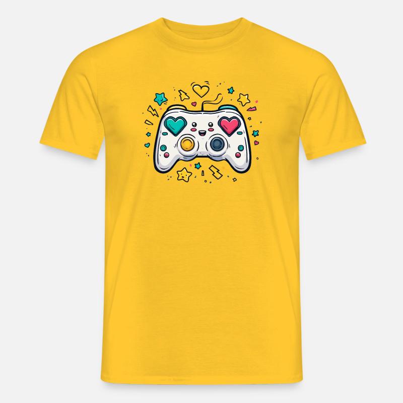 Conception de jeu Heart Controller Neon - T-shirt homme - jaune