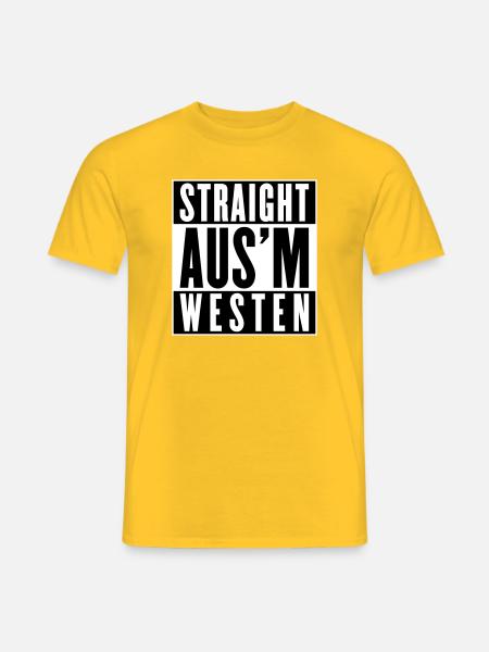 Straight aus'm Westen (Farben änderbar) - Männer T-Shirt - Gelb