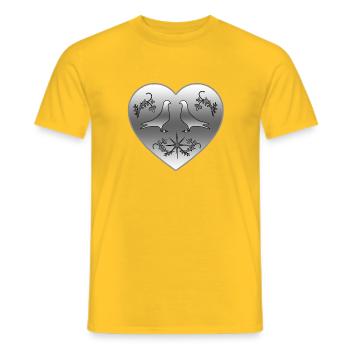 Tauben - Männer T-Shirt - Gelb - Vorne - AI Model Male 178 dark (178cm)