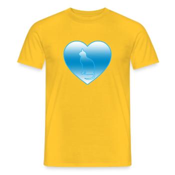 Cat - Men's T-Shirt - yellow - Front - AI Model Male 178 dark (178cm)
