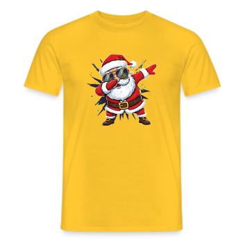 Un art de rue du Père Noël à la fois cool - T-shirt homme - jaune - Devant - AI Model Male 178 dark (178cm)