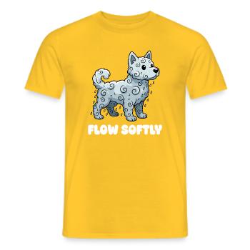 Wolkenhund Flow Sanft - Männer T-Shirt - Gelb - Vorne - AI Model Male 178 dark (178cm)