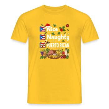 Nice Naughty Puerto Rican Feast - Men's T-Shirt - yellow - Front - AI Model Male 178 dark (178cm)