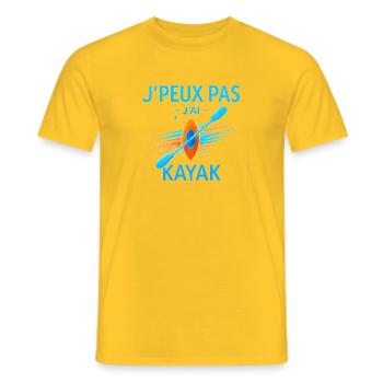 Ich kann nicht, ich fahre Kajak - Männer T-Shirt - Gelb - Vorne - AI Model Male 178 dark (178cm)