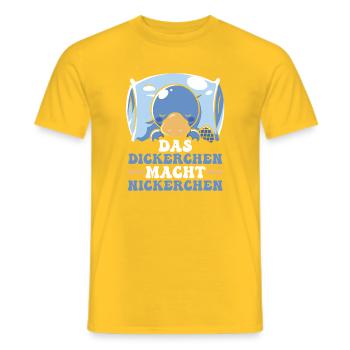 Shlafshirt Le gros fait une sieste - T-shirt homme - jaune - Devant - AI Model Male 178 dark (178cm)