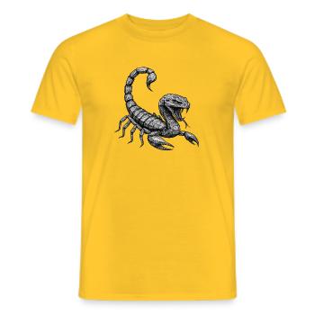 Geometric Scorpion Polygon - Men's T-Shirt - yellow - Front - AI Model Male 178 dark (178cm)