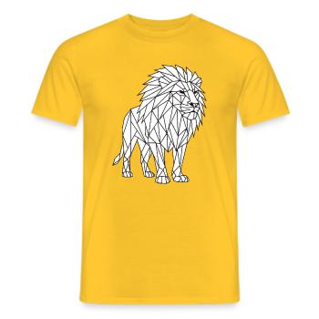 Style géométrique de polygone Lion - T-shirt homme - jaune - Devant - AI Model Male 178 dark (178cm)