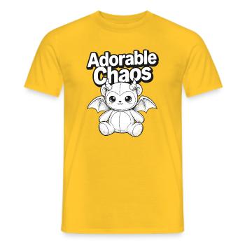 Cute Chaos Demon - Men's T-Shirt - yellow - Front - AI Model Male 178 dark (178cm)