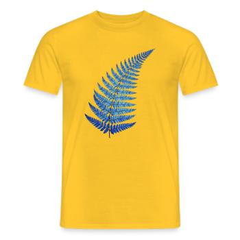 Blue Fern Dream - Men's T-Shirt - yellow - Front - AI Model Male 178 dark (178cm)