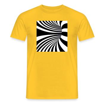 Hypnotische Schwarzweißwellen - Männer T-Shirt - Gelb - Vorne - AI Model Male 178 dark (178cm)