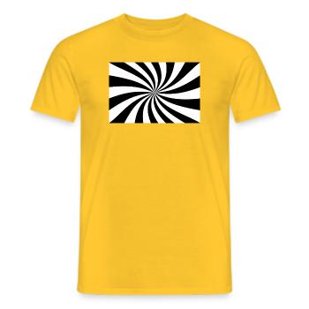 Hypnotic Black and White Spiral - Men's T-Shirt - yellow - Front - AI Model Male 178 dark (178cm)