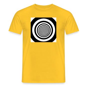 Spirale hypnotique noir et blanc - T-shirt homme - jaune - Devant - AI Model Male 178 dark (178cm)