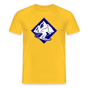 Ski Sport Silhouette Berge - Männer T-Shirt - Gelb - Vorne - AI Model Male 178 dark (178cm)