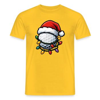 Lustiger Weihnachtsgolfball für Golfspieler - Männer T-Shirt - Gelb - Vorne - AI Model Male 178 dark (178cm)