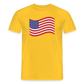 Flagge der Vereinigten Staaten - Männer T-Shirt - Gelb - Vorne - AI Model Male 178 dark (178cm)
