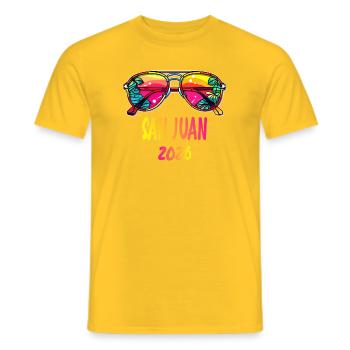 San Juan 2026 Tropical Sunglasses - Men's T-Shirt - yellow - Front - AI Model Male 178 dark (178cm)