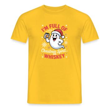 Whisky Christmas Spirit Santa - T-shirt homme - jaune - Devant - AI Model Male 178 dark (178cm)