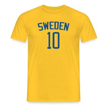 Sweden 10 – Sports Design - Men's T-Shirt - yellow - Front - AI Model Male 178 dark (178cm)