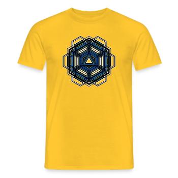 Geometrie Hexagon Mandala Trance Yoga Meditation - Männer T-Shirt - Gelb - Vorne - AI Model Male 178 dark (178cm)