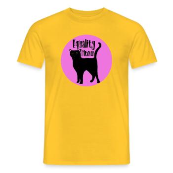 Chat Miaou Égalité - T-shirt homme - jaune - Devant - AI Model Male 178 dark (178cm)