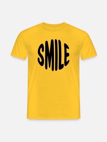Clear smile lettering with round contours - Men's T-Shirt - yellow