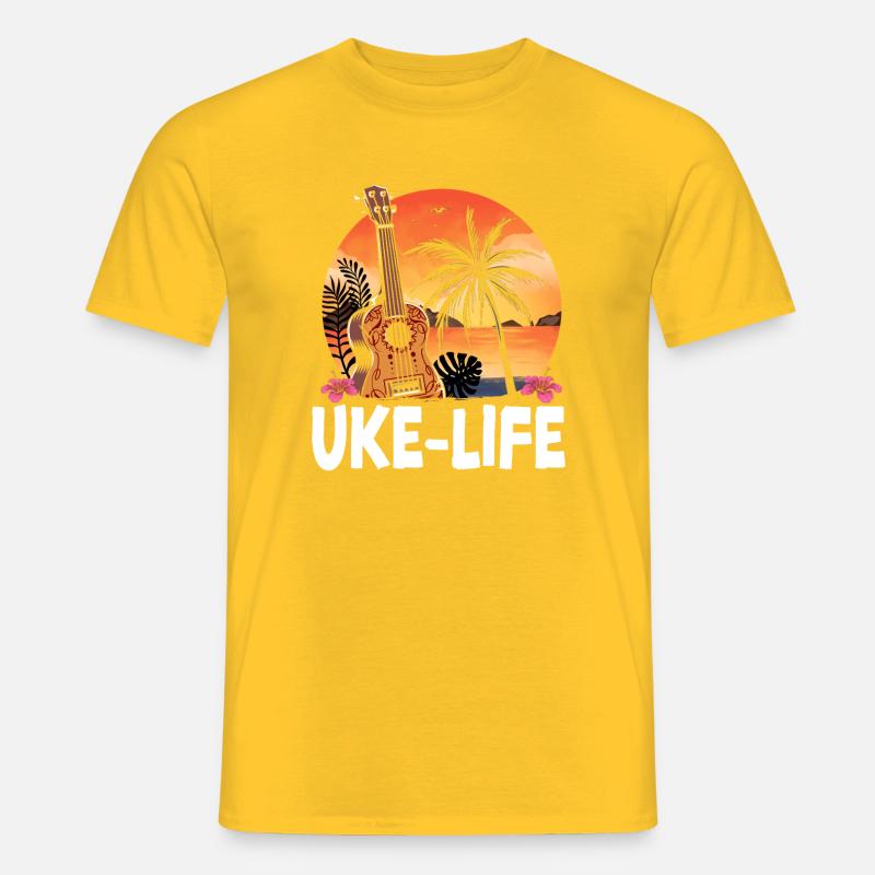 Hawaiian Ukulele Uke Uke Life - Männer T-Shirt - Gelb